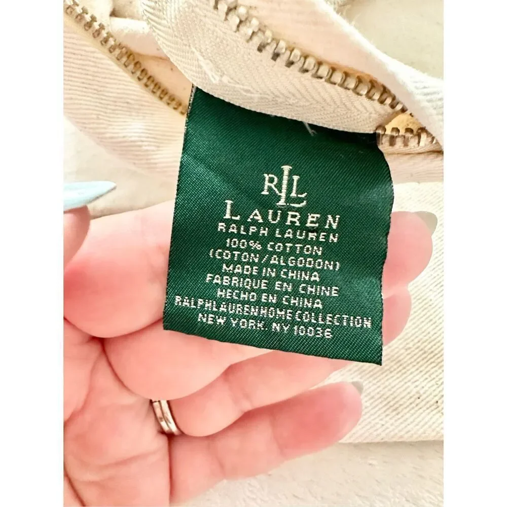RALPH LAUREN 100% COTTON - Off-white/cream pillow cover